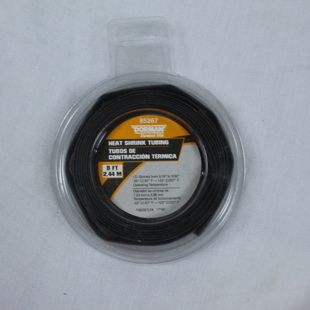 Dorman 85267 Heat Shrink Tubing 8 FT Black 5/16 to 5/32‎ Shrink Ratio 21